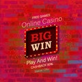 Big win casino banner Royalty Free Stock Photo