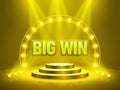 Big win casino banner for text. Vector illustration Royalty Free Stock Photo