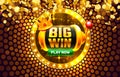 Big Win casino coin, cash machine play now. Royalty Free Stock Photo