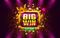 Big Win casino coin, cash machine play now. Royalty Free Stock Photo