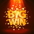 Big win casino signboard, game banner design.