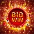 Big win casino signboard, game banner design.