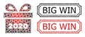 Big Win Distress Rubber Stamps with Notches and 2020 Gift Collage of Covid Virus Elements