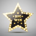 Big Win glowing banner. Winner sign Royalty Free Stock Photo