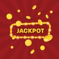 Big win jackpot concept. Casino jackpot. Lucky, success, financial growth.