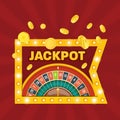 Big win jackpot. Win sign. Casino jackpot winner. Lucky, success.