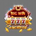 Big win lottery casino on transparent background