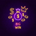Big Win Neon Label Royalty Free Stock Photo