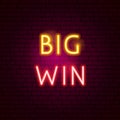Big Win Neon Sign Royalty Free Stock Photo