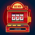 Big win red slot machine game. Royalty Free Stock Photo