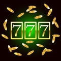 Big win slots 777 for banner casino jackpot. Vector illustration Royalty Free Stock Photo