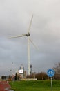 Big wind turbine at the Rivium commercial zone in Capelle aan den IJssel owned by Hoogheemraadschap Schieland en de Krimpernerwaar