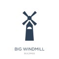 big windmill icon in trendy design style. big windmill icon isolated on white background. big windmill vector icon simple and Royalty Free Stock Photo