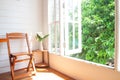 Big window garden view in country home