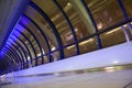 Big windows in corridor in modern building Royalty Free Stock Photo