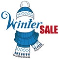 Big winter sale banner, with new year or christmas design elements. Christmas shopping. New Year`s holiday. Winter sale poster. Royalty Free Stock Photo