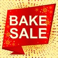 Big winter sale poster with BAKE SALE text. Advertising vector banner