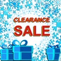 Big winter sale poster with CLEARANCE SALE text. Advertising vector banner Royalty Free Stock Photo