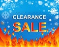 Big winter sale poster with CLEARANCE SALE text. Advertising vector banner Royalty Free Stock Photo