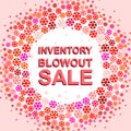 Big winter sale poster with INVENTORY BLOWOUT SALE text. Advertising vector banner