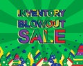 Big winter sale poster with INVENTORY BLOWOUT SALE text. Advertising vector banner