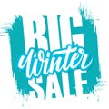 Big Winter Sale. Special offer banner with handwritten text design element Royalty Free Stock Photo