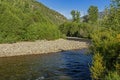 Big Wood River Flowing Through North Fork Campground Royalty Free Stock Photo