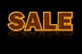 Vector Wooden Letters Forming The Word Sale. Black Background, Reflection And Text On Separate Layers