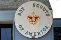 Big Wooden Sign On A Building Stating Boy Scouts Of America