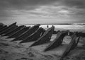 Ethel Wreck Bay with big wreckage on beach