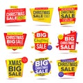 Biggest Xmas Offer Sale Banner Vector. Crazy Sale Poster. Isolated Illustration Royalty Free Stock Photo