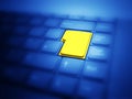 Big yellow button highlighted on keyboard Royalty Free Stock Photo