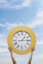 Big Yellow Clock Royalty Free Stock Photo