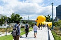 Big Yellow Duck in Osaka Royalty Free Stock Photo