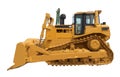 Big yellow front loader wheel bulldozer isolated background Royalty Free Stock Photo