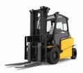 yellow front loader wheel forklift isolated