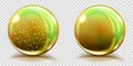 Big yellow glass spheres with air bubbles and without Royalty Free Stock Photo