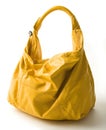 Big yellow leather handbag