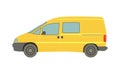 Big yellow minivan on white background - Vector