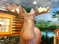 A big yellow moose statue Royalty Free Stock Photo