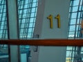 Yellow airport gate 11 number