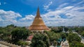 the big yellow pagoda in Nakorn Pathom