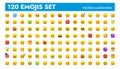 Big yellow square emoji set vector illustration design.