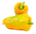 Big yellow sweet bell peppers isolated Royalty Free Stock Photo