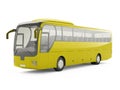 Big yellow tour bus on a white background. Royalty Free Stock Photo