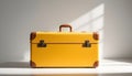 big yellow travel suitcase on white background Royalty Free Stock Photo