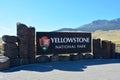 Big Yellowstone National Park sign at the North Entrance Royalty Free Stock Photo