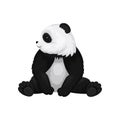 Big young panda sitting and looking around. Black and white bamboo bear. Cute exotic animal. Flat vector design Royalty Free Stock Photo