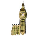 Bigben tower english clock vector illustration Royalty Free Stock Photo