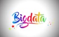 Bigdata Handwritten Word Text with Rainbow Colors and Vibrant Swoosh